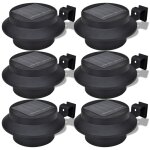 Vidaxl lampes solaires 6 pcs pour clture gouttire noir
