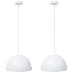 Vidaxl lampes suspendues 2 pcs hauteur rglable e27 blanc  30cm mtal