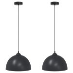 Vidaxl lampes suspendues 2 pcs hauteur rglable e27 noir  30 cm mtal