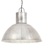 Vidaxl lampe suspendue 25 w argent rond 48 cm e27