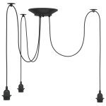 Vidaxl lampe suspendue avec 3 porte - lampes e27 noir métal Vidaxl lampe suspendue avec 3 porte - lampes e27 noir métal