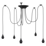 Vidaxl lampe suspendue avec 5 porte - lampes e27 noir métal Vidaxl lampe suspendue avec 5 porte - lampes e27 noir métal