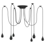 Vidaxl lampe suspendue avec 6 porte - lampes e27 noir métal Vidaxl lampe suspendue avec 6 porte - lampes e27 noir métal