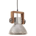 Vidaxl lampe suspendue industrielle 25 w argent� rond 19 cm e27