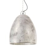 Vidaxl lampe suspendue industrielle 25 w argent rond 42 cm e27
