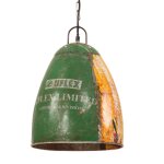 Vidaxl lampe suspendue industrielle 25 w multicolore ronde 32 cm e27