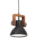 Vidaxl lampe suspendue industrielle 25 w noir rond 19 cm e27