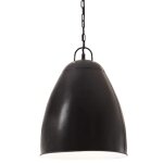 Vidaxl lampe suspendue industrielle 25 w noir rond 32 cm e27