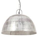 Vidaxl lampe suspendue industrielle vintage 25 w argent� rond 41cm e27