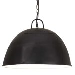 Vidaxl lampe suspendue industrielle vintage 25 w noir rond 41 cm e27