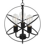 Vidaxl lampe suspendue noir sph�re 3 ampoules e27
