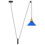 Vidaxl lampe suspendue rglable hauteur e27 bleu fonc  22 cm mtal