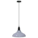 Vidaxl lampe suspendue rglable hauteur e27 gris brillant  31cm mtal