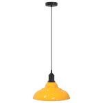 Vidaxl lampe suspendue rglable hauteur e27 jaune brillant 31cm mtal
