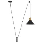 Vidaxl lampe suspendue rglable hauteur e27 noir brillant 22 cm mtal