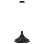 Vidaxl lampe suspendue rglable hauteur e27 noir brillant  31cm mtal