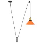 Vidaxl lampe suspendue rglable hauteur e27 orange brillant mtal