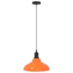 Vidaxl lampe suspendue rglable hauteur e27 orange brillant mtal