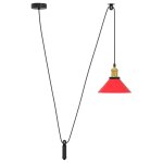 Vidaxl lampe suspendue rglable hauteur e27 rouge brillant 22cm mtal