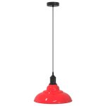 Vidaxl lampe suspendue rglable hauteur e27 rouge brillant 31cm mtal