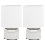 Vidaxl lampes de table 2 pcs bouton tactile blanc e14