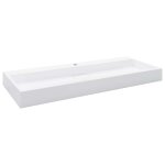 Vidaxl lavabo 120x46x11 cm fonte min�rale / marbre blanc