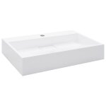 Vidaxl lavabo 60x38x11 cm fonte min�rale / marbre blanc