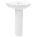 Vidaxl lavabo autoportant avec socle c�ramique blanc 520x440x190 mm