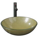 Vidaxl lavabo de bain avec robinet et drain � poussoir verre tremp�