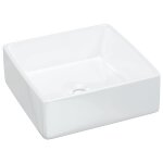 Vidaxl lavabo blanc 37x37x13 cm c�ramique carr�