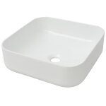 Vidaxl lavabo carr cramique blanc 39x39x13, 5 cm