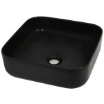 Vidaxl lavabo carr� c�ramique noir 38 x 38 x 13, 5 cm
