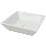 Vidaxl lavabo carr�e c�ramique blanc 41, 5 x 41, 5 x 12 cm