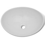 Vidaxl lavabo c�ramique 40 x 33 cm ovale blanc