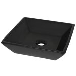 Vidaxl lavabo c�ramique carr� noir 41, 5 x 41, 5 x 12 cm
