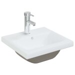 Vidaxl lavabo encastr avec robinet 42x39x18 cm cramique blanc