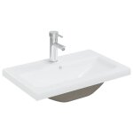 Vidaxl lavabo encastr� avec robinet 61x39x18 cm c�ramique blanc