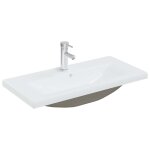 Vidaxl lavabo encastr� avec robinet 81x39x18 cm c�ramique blanc