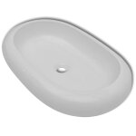 Vidaxl lavabo en forme ovale c�ramique 63 x 42 cm blanc