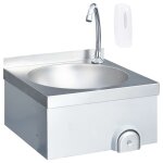 Vidaxl lavabo de lavage avec robinet et distributeur de savon inox