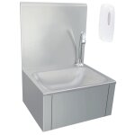 Vidaxl lavabo de lavage avec robinet et distributeur de savon inox