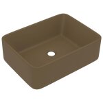 Vidaxl lavabo de luxe cr�me mat 41x30x12 cm c�ramique