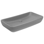 Vidaxl lavabo de luxe rectangulaire gris clair mat 71x38 cm c�ramique