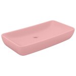 Vidaxl lavabo de luxe rectangulaire rose mat 71x38 cm c�ramique