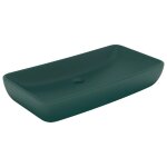 Vidaxl lavabo de luxe rectangulaire vert fonc� mat 71x38 cm c�ramique