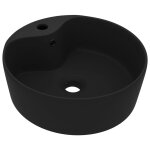 Vidaxl lavabo de luxe avec trop - plein noir mat 36x13 cm c�ramique