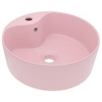 Vidaxl lavabo de luxe avec trop - plein rose mat 36x13 cm c�ramique