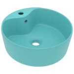 Vidaxl lavabo de luxe avec trop - plein vert clair mat 36x13cm c�ramique