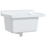 Vidaxl lavabo pour montage murale blanc 50x35x24 cm rsine