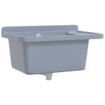 Vidaxl lavabo pour montage murale gris 60x40x28 cm rsine